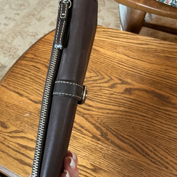 Coach Vintage Leather Trifold Wallet with Checkbook in Brown - Picture 10 of 14